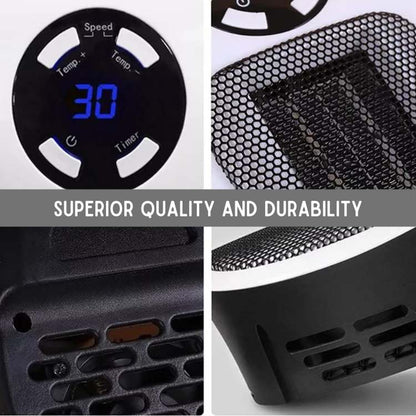 Ceramic Tower Heater White 345 sq ft Adjustable Temp Remote Timer Portable Indoor Warming Fan for Bedroom Bathroom Office Living Room