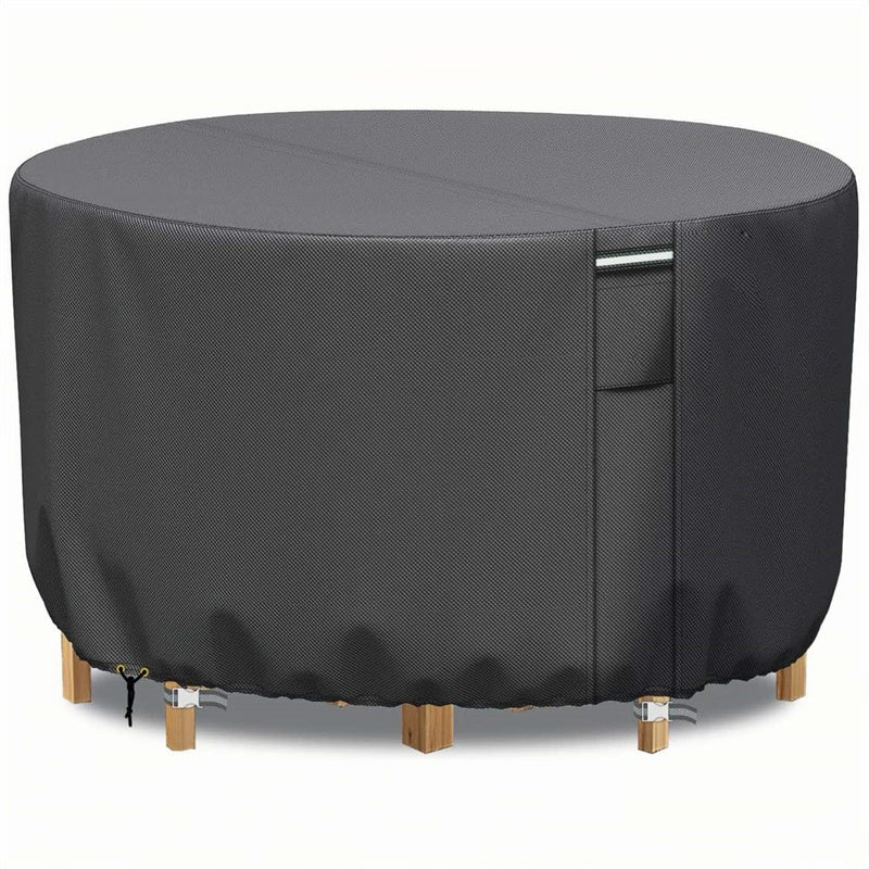 Weatherproof Circular Patio Table Cover with Ventilation – 600D Oxford Fabric, Adjustable Drawstring, UV-Resistant Protection for Round