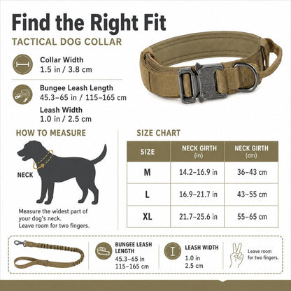 Ortekor Heavy-Duty Tactical Dog Collar for Walks & Training - Padded Handle Control for Strong Large Dogs