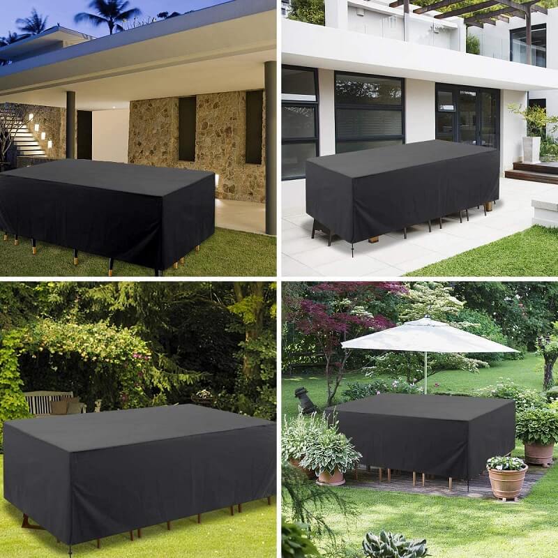 All-Weather Patio Furniture Cover with Tie-Down Straps & Storage Bag for Tables, Sofas, Sectionals, Dining Sets