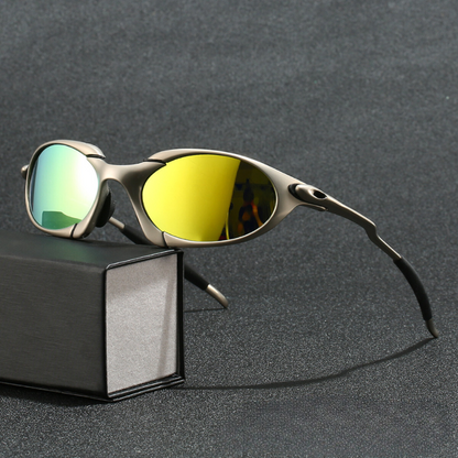 Polarized Sport Sunglasses for Men Metal Frame UV Protection Outdoor Driving Cycling Running Eyewear