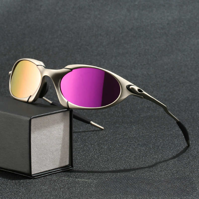 Polarized Sport Sunglasses for Men Metal Frame UV Protection Outdoor Driving Cycling Running Eyewear