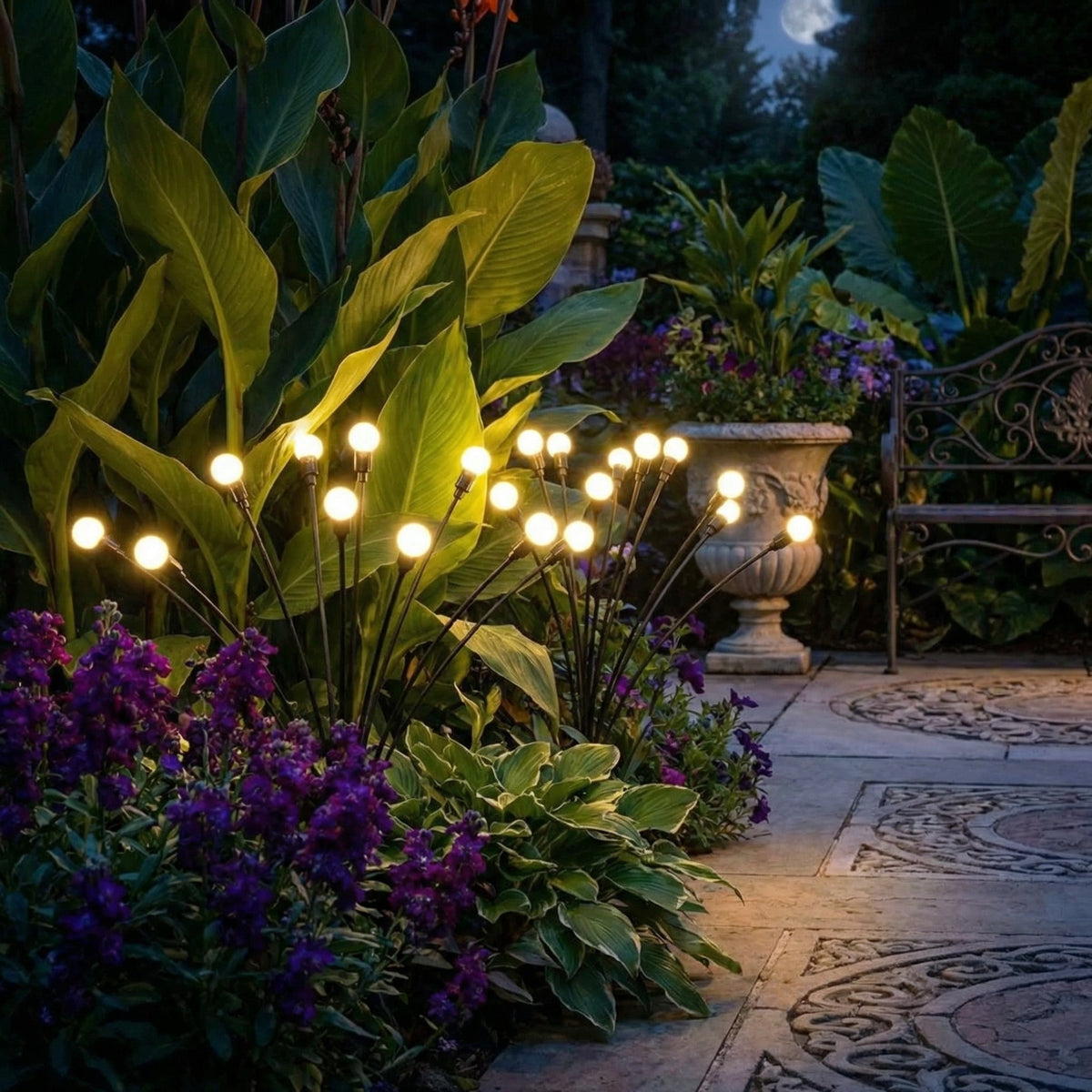Swivel Solar LED Stake Lights 30 Inch Tall PVC Steel Pathway Garden Decor Automatic Dusk Dawn Sensor Weatherproof Outdoor Landscape Lighting
