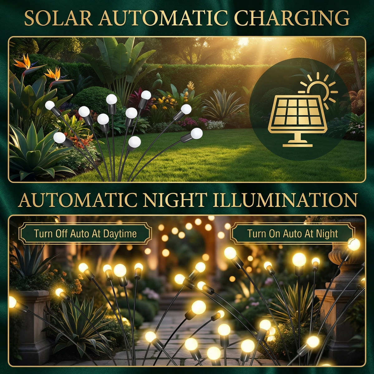 Swivel Solar LED Stake Lights 30 Inch Tall PVC Steel Pathway Garden Decor Automatic Dusk Dawn Sensor Weatherproof Outdoor Landscape Lighting