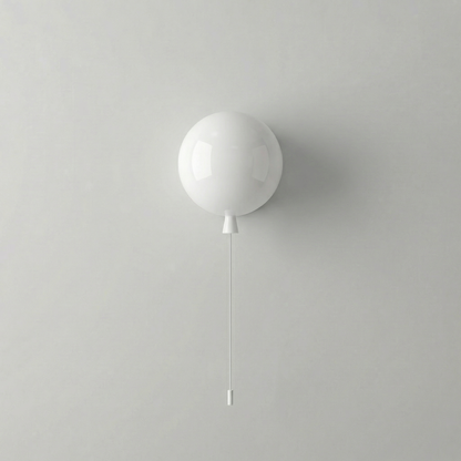 Spherical LED Wall & Ceiling Fixture with Pull Chain in Red Blue Yellow Green Orange White Small Medium Large for Bedroom Playroom Hallway K