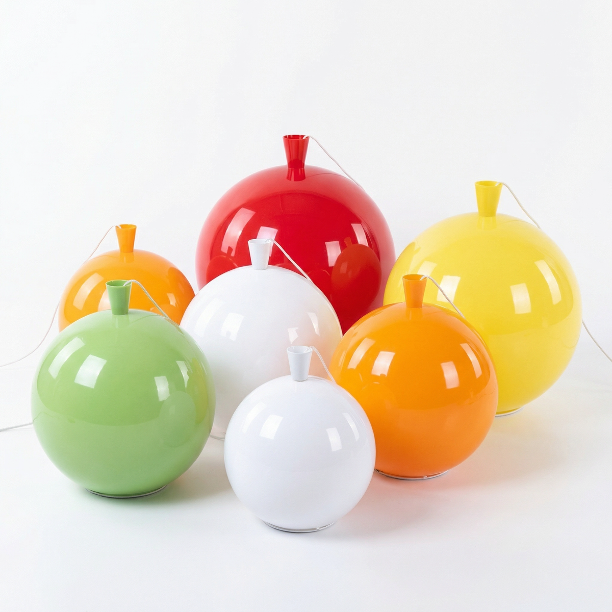 Spherical LED Wall & Ceiling Fixture with Pull Chain in Red Blue Yellow Green Orange White Small Medium Large for Bedroom Playroom Hallway K
