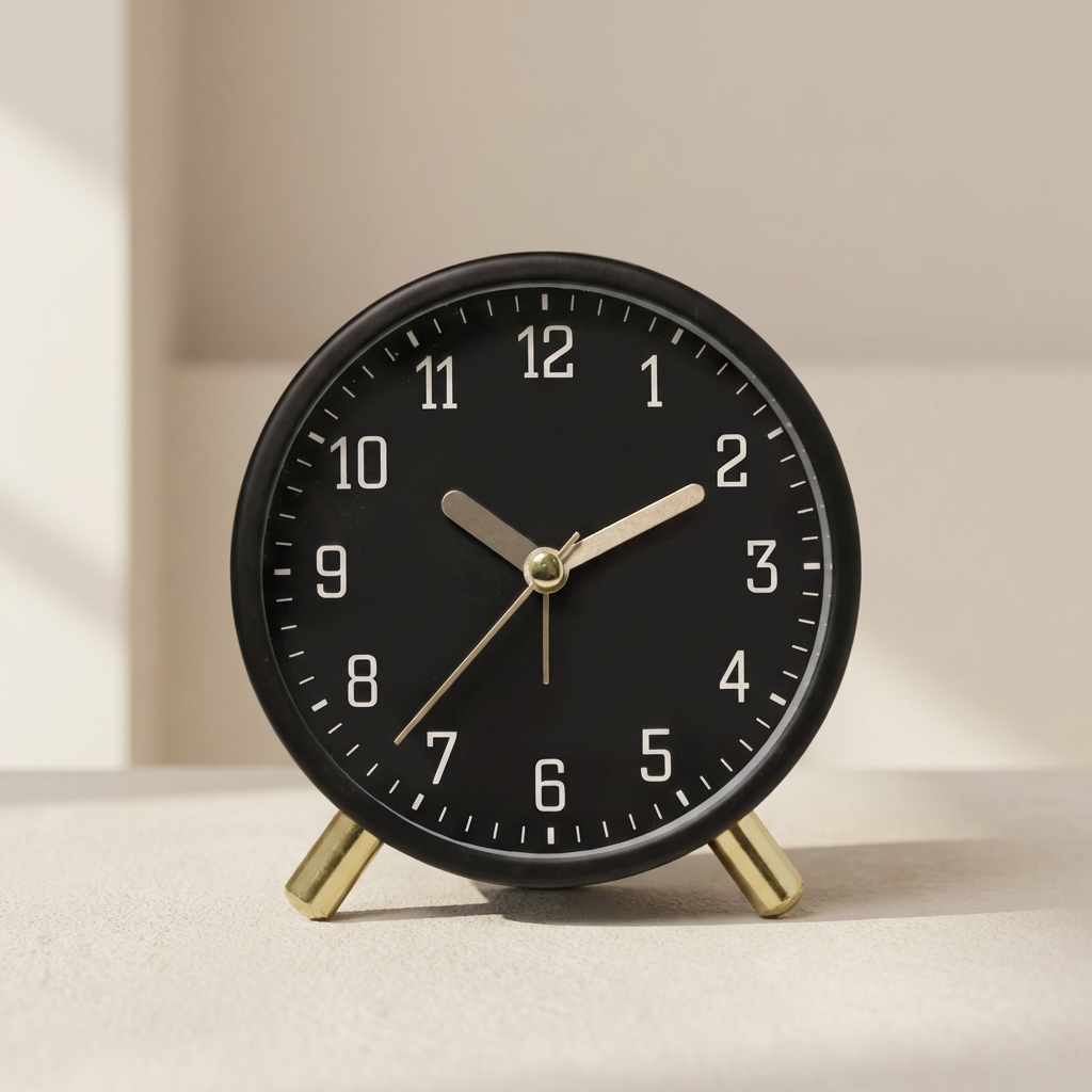 Sable Desk Clock - Scandinavian Design, Silent Sweep Movement