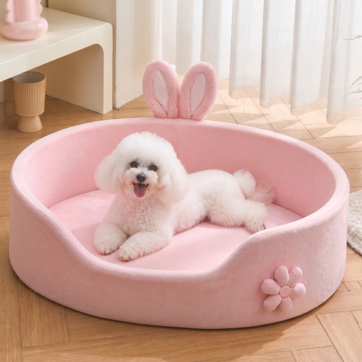 Ortekor All-Season Soft Plush Dog Bed (Removable Cover)
