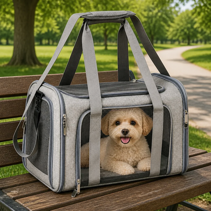 Ortekor Airline-Approved Waterproof & Breathable Mesh Pet Carrier (Removable Fleece Pad)