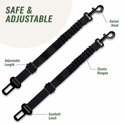 Ortekor Retractable Elastic Nylon Dog Car Seat Belt