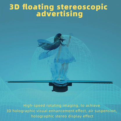 3D Holographic Fan Display – App-Controlled Floating LED Projector for Retail, Events & Advertising