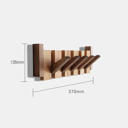 Wall-Mounted Coat Rack with Wooden Piano Key Design for Entryway