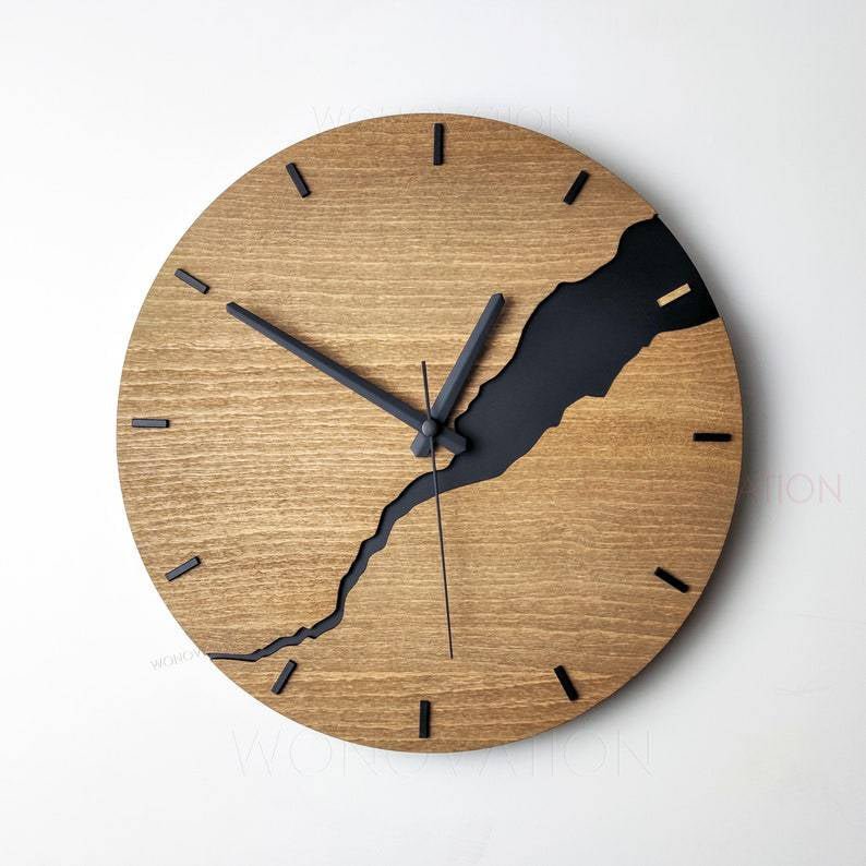 Nuvoro Modern Wall Clock - High-Quality Wood, Minimalist Decor