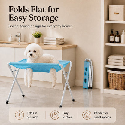 Ortekor Pet grooming rack suitable for cats and small to medium-sized dogs - foldable eight-opening design for convenient home grooming.