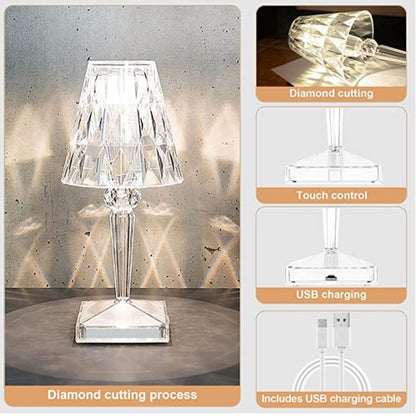 Luxury Crystal LED Desk Lamp with Sparkling Design