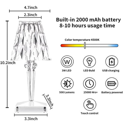 Luxury Crystal LED Desk Lamp with Sparkling Design