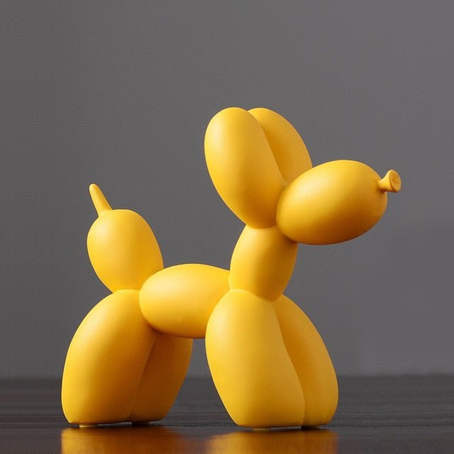 Glossy Resin Balloon Pup Figurine 8.5 Inch Abstract Modern Art Accent for Desk Shelf Mantel Contemporary Home Office Decor Statement Piece