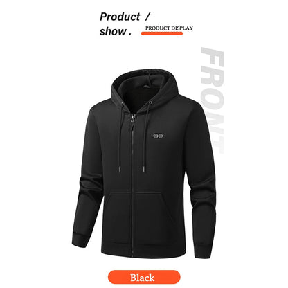 Electric Heated Hoodie with 17 Heating Zones & Dual Temperature Controls for Winter Warmth
