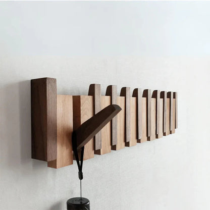 Piano Key Wall Coat Rack with Multiple Hooks – Solid Wood Musical Design for Entryway, Hallway & Bedroom | Space-Saving Hanger