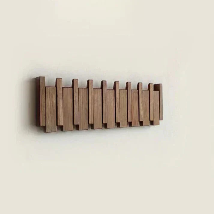 Piano Key Wall Coat Rack with Multiple Hooks – Solid Wood Musical Design for Entryway, Hallway & Bedroom | Space-Saving Hanger