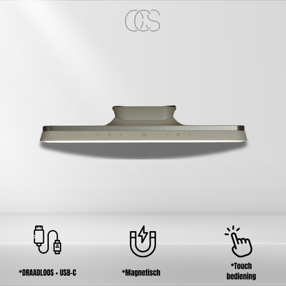 Rechargeable LED Reading Light 12 Inch Magnetic Mount Adjustable Brightness Touch Control Portable Detachable Aluminum Sconce for Bedroom Ha