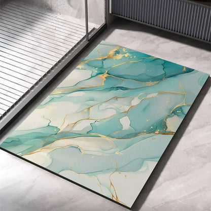 Fast-Drying Diatomaceous Earth Bath Mat with Non-Slip Base for Shower & Bathroom