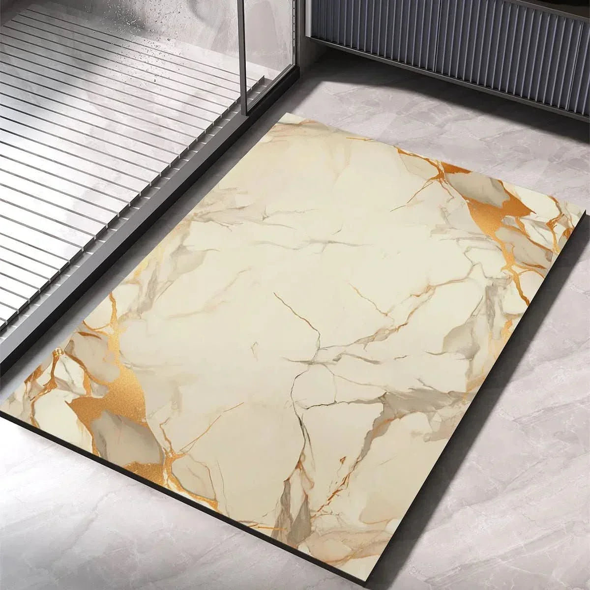 Fast-Drying Diatomaceous Earth Bath Mat with Non-Slip Base for Shower & Bathroom
