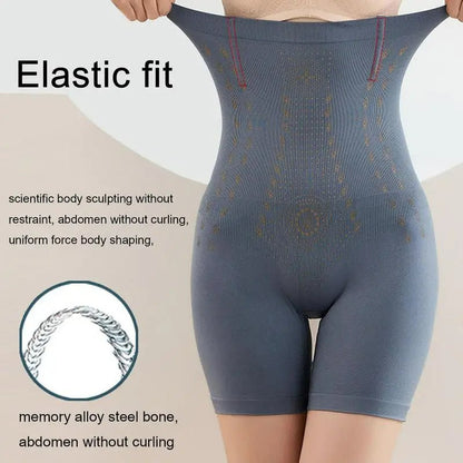 Women's High-Waist Cooling Compression Shorts with Infrared Fiber Technology for Tummy Control & Breathable Support