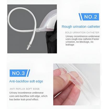 Washable Incontinence Underwear for Seniors with Built-In Collection Pouch – Discreet Adult Urinary Aid for Men & Women