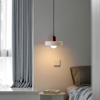 Glass Disc Pendant Light with Adjustable Cord – Modern Ceiling Fixture for Dining Room, Kitchen Island & Living Room