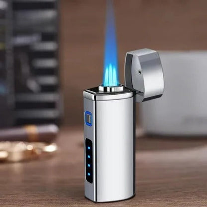 Outdoor Lighter Rechargeable with Triple Jet Flame, Torch Lighter Windproof, Electric Lighter for Candles and Grill