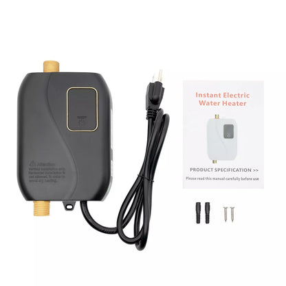 Electric Tankless Water Heater 3000W 110V On-Demand Hot Water System for Bathroom Kitchen Space-Saving Wall-Mount LED Display