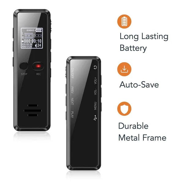 Smart Audio Recorder | Handheld Device with Voice Activation & 35-Hour Battery Life | Perfect for Lectures and Interviews