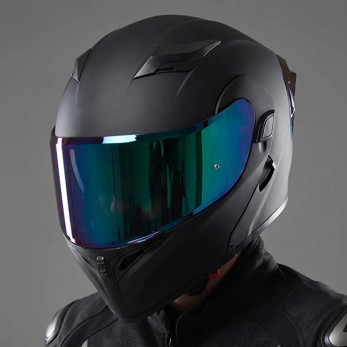 Modular Motorcycle Helmet | Iridescent Visor & EPS Support for Comfort and Safety