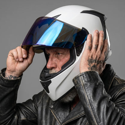 Racing Series | Motorcycle Helmet with Blue-Tint Visor | Full-Face Design for Comfort and Style