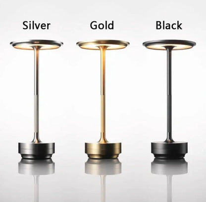 Rechargeable LED Table Lamp Touch Control 4 Brightness Levels Waterproof IP66 Metal Portable Battery Operated for Bedroom Living Room