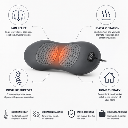 Heat & Vibration Lumbar Massager (3-In-1)