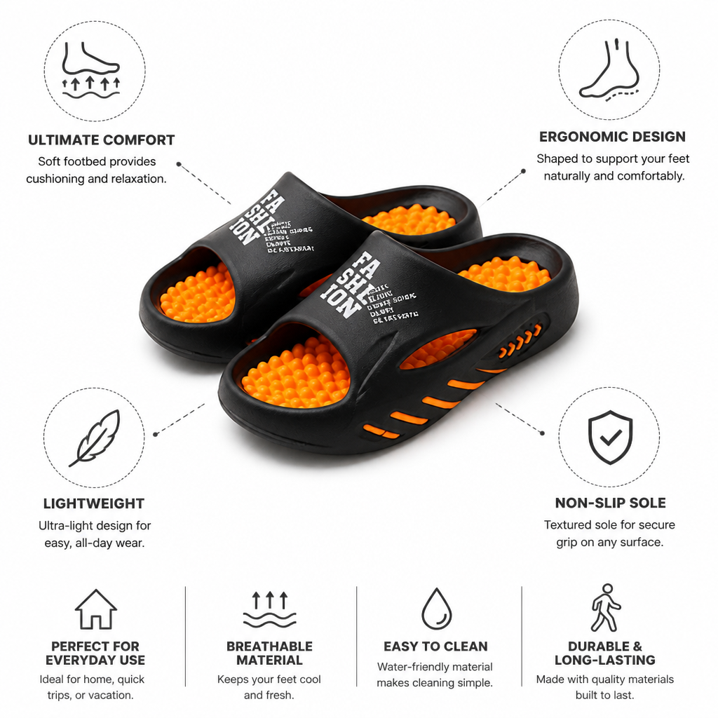 Orthopedic Padded Non-Slip Slippers (Men's)