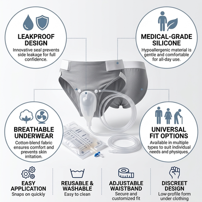 Comfort Fit | Adult Urine Collector with Silicone Cavity & Breathable Cotton Underwear | Leakproof Design for Secure Use