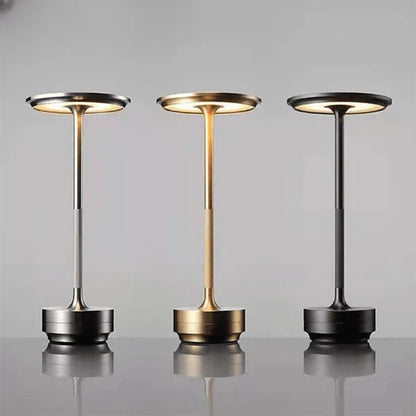 Rechargeable LED Table Lamp Touch Control 4 Brightness Levels Waterproof IP66 Metal Portable Battery Operated for Bedroom Living Room