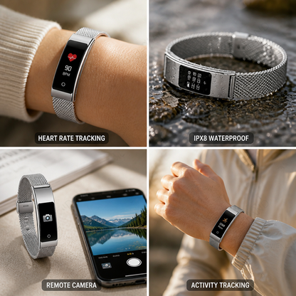 Zinc Alloy IPX8 Waterproof Fitness Bracelet