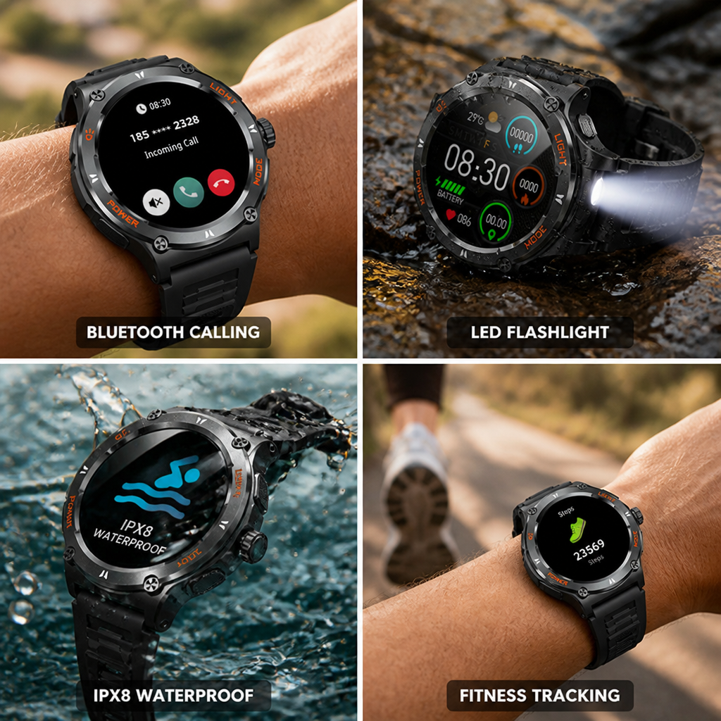 Full Touchscreen & Call-Enabled Waterproof Smartwatch