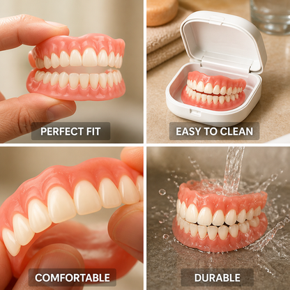 Adjustable Fit & Reusable Silicone Denture Set