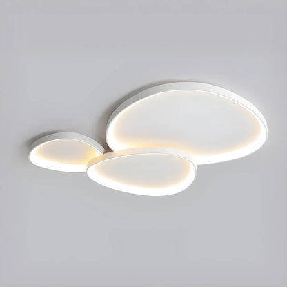 LED Flush Mount Light Fixture 35 in Iron Wave Design Dimmable for Bedroom Living Room Dining Hall Black White Modern Semi-Flush Ceiling Ligh