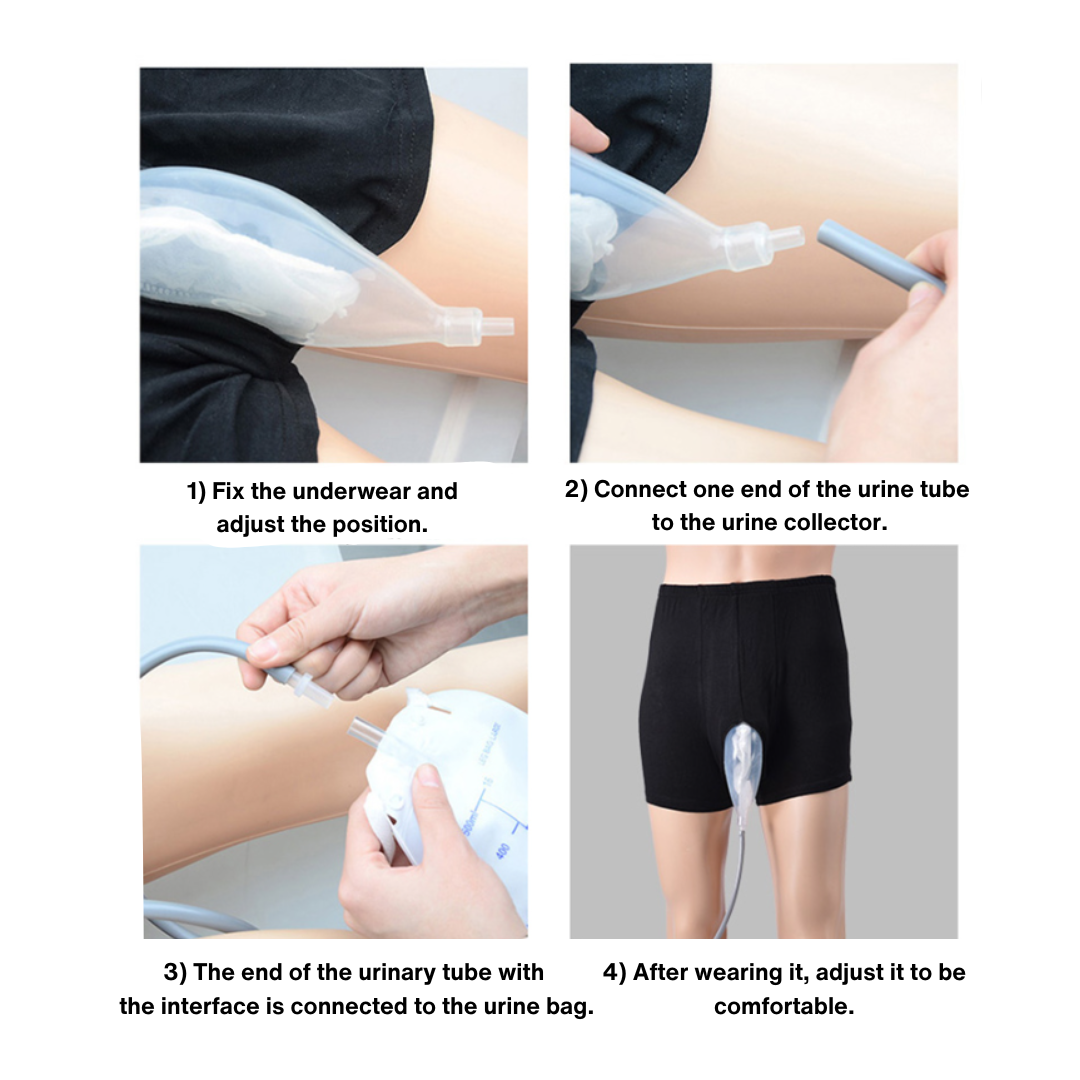 Washable Incontinence Underwear for Seniors with Built-In Collection Pouch – Discreet Adult Urinary Aid for Men & Women