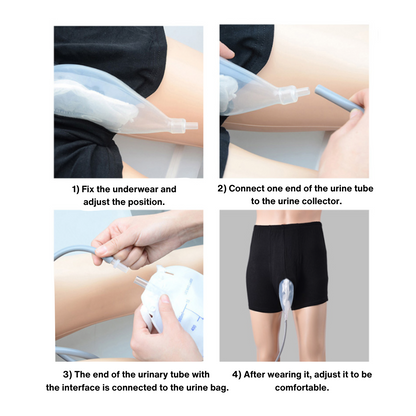 Washable Incontinence Underwear for Seniors with Built-In Collection Pouch – Discreet Adult Urinary Aid for Men & Women