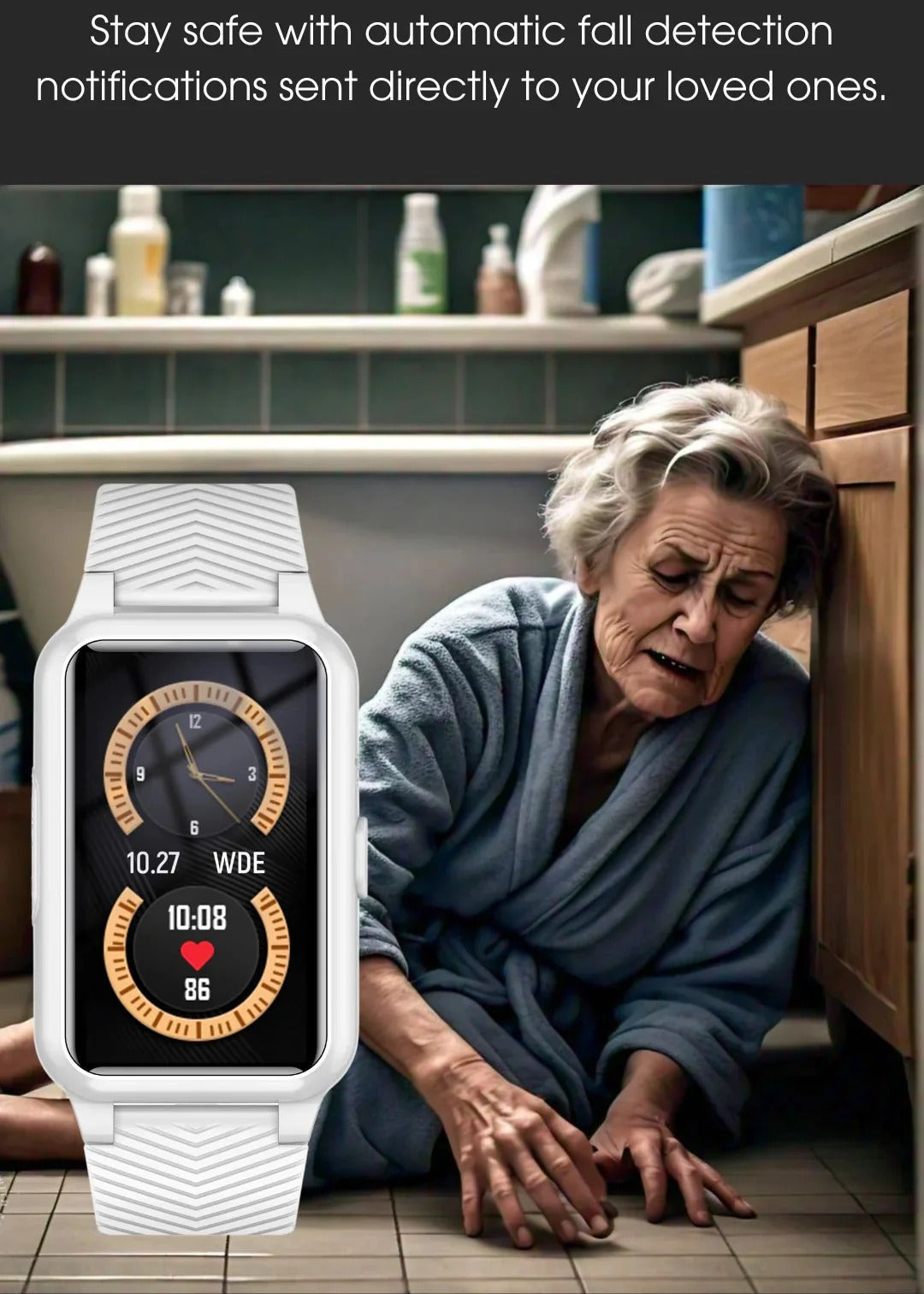 Smartwatch for Seniors with Fall Detection, Elderly Monitoring Device with SOS Call, GPS Tracking and Medical Alert