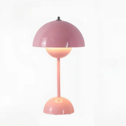 Rustic Wooden Mushroom Table Lamp