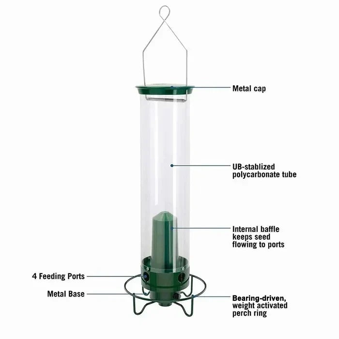 Wild Bird Feeder with Clear Plastic Tube