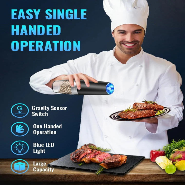 Automatic Salt and Pepper Mill Set with LED Light